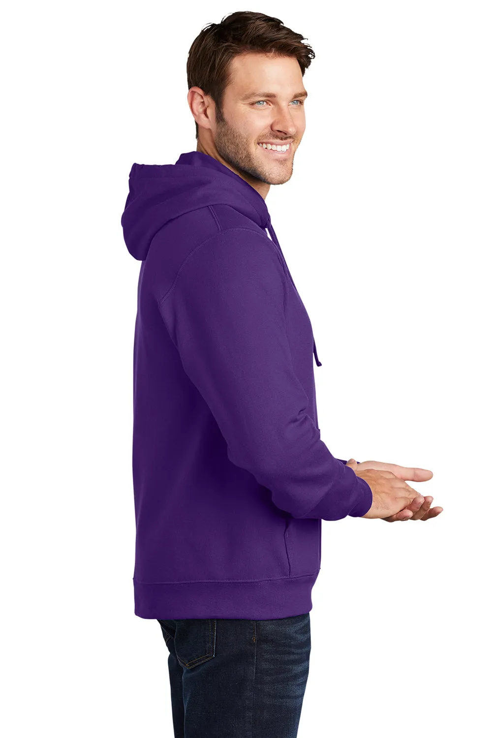 Port & Company Mens Fan Favorite Fleece Hooded Sweatshirt Hoodie w/ Pouch Pocket - Team Purple