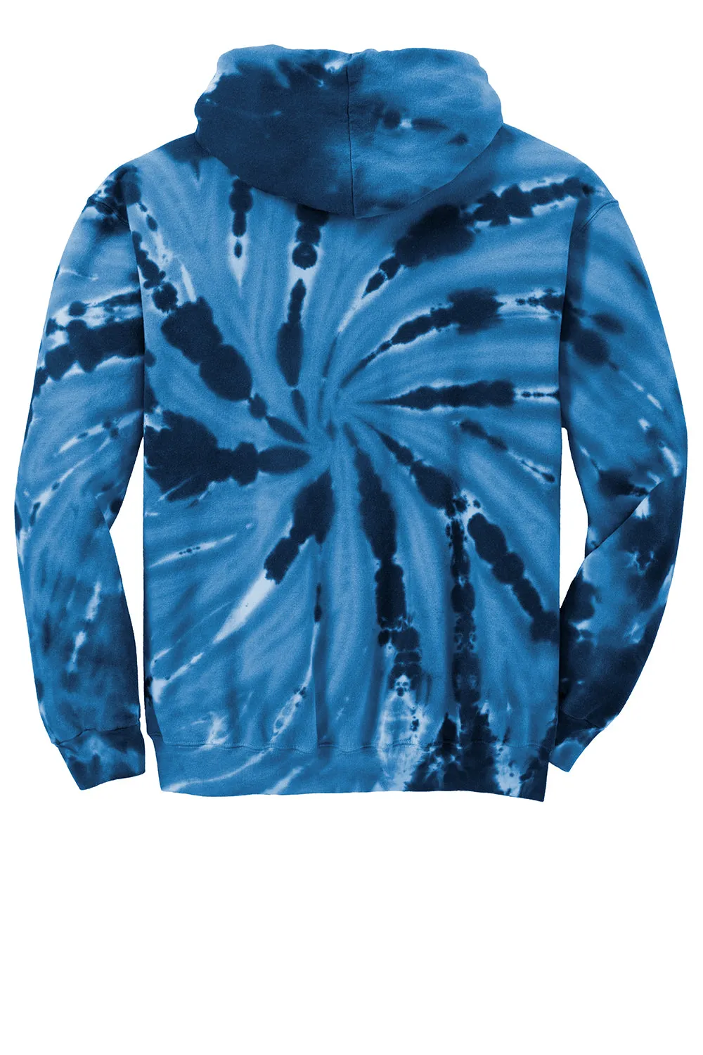 Port & Company Mens Tie-Dye Fleece Hooded Sweatshirt Hoodie w/ Pouch Pocket - Navy Blue