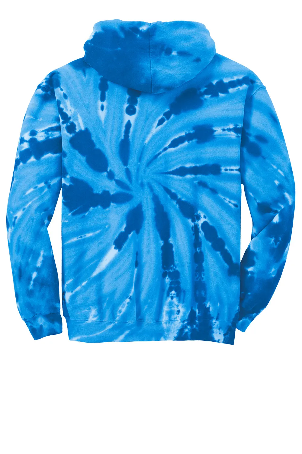 Port & Company Mens Tie-Dye Fleece Hooded Sweatshirt Hoodie w/ Pouch Pocket - Royal Blue