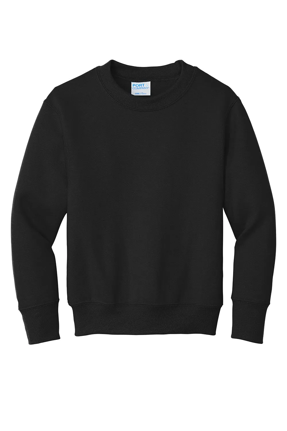 Port & Company Youth Core Pill Resistant Fleece Crewneck Sweatshirt - Jet Black