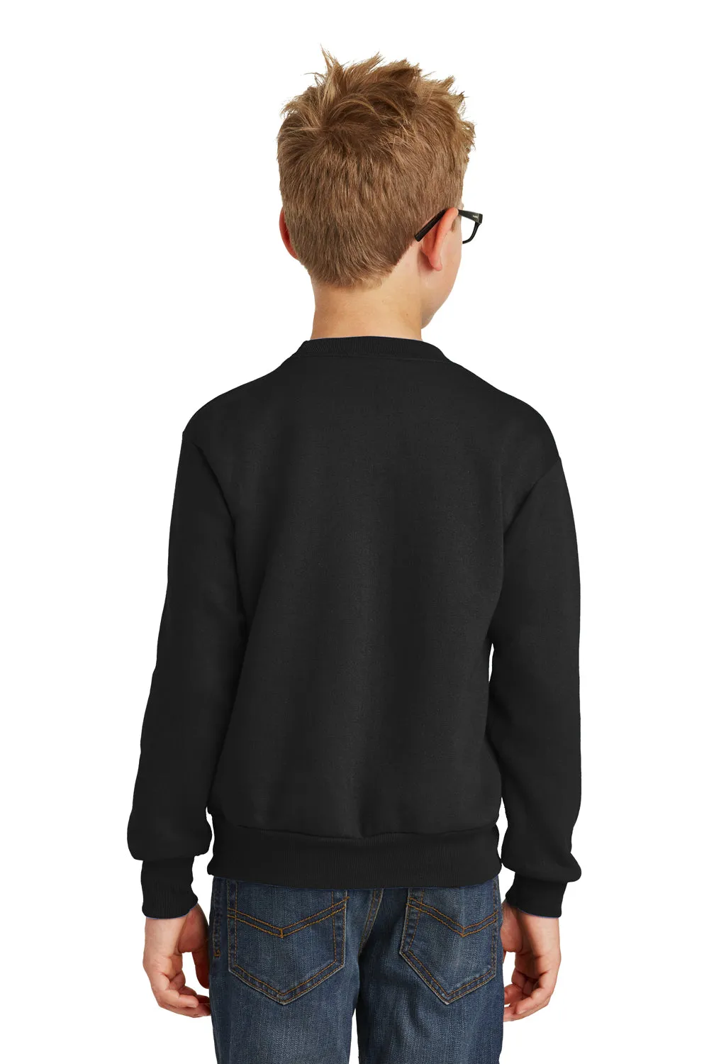 Port & Company Youth Core Pill Resistant Fleece Crewneck Sweatshirt - Jet Black
