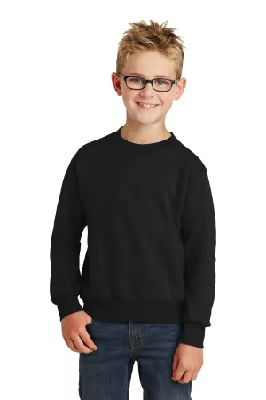 Port & Company Youth Core Pill Resistant Fleece Crewneck Sweatshirt - Jet Black