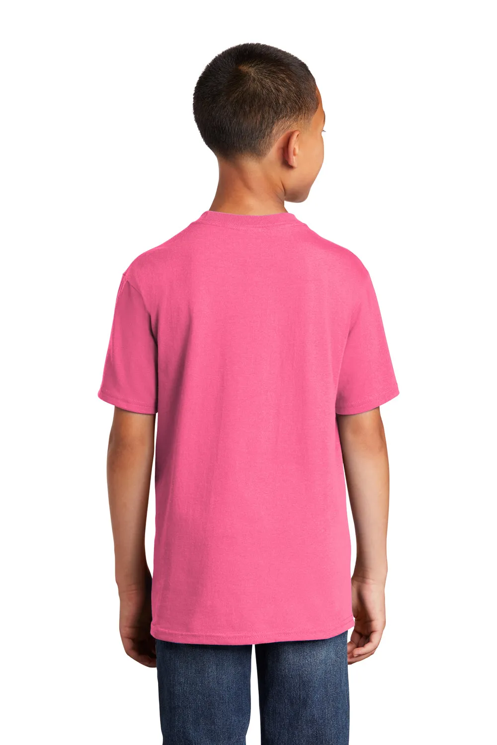Port & Company Youth Core Short Sleeve Crewneck T-Shirt - Neon Pink