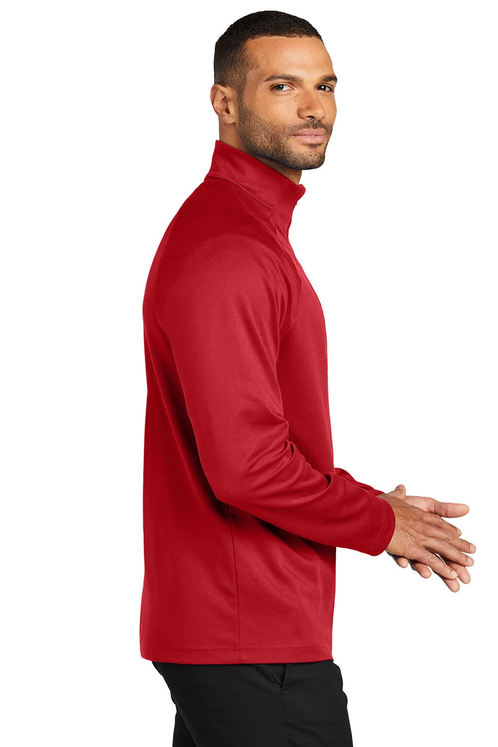 Port Authority Mens C-FREE Cypress Snag Resistant 1/4 Zip Sweatshirt - Rich Red