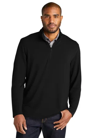 Port Authority Mens Microterry Snag Resistant 1/4 Zip Sweatshirt - Deep Black