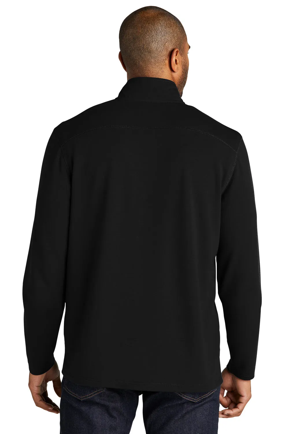 Port Authority Mens Microterry Snag Resistant 1/4 Zip Sweatshirt - Deep Black