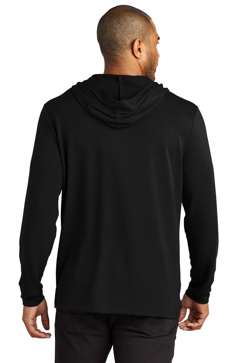 Port Authority Mens Microterry Snag Resistant Hooded Sweatshirt Hoodie - Deep Black
