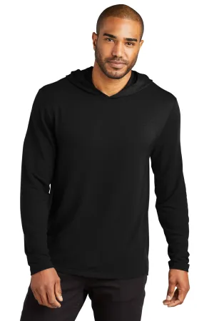 Port Authority Mens Microterry Snag Resistant Hooded Sweatshirt Hoodie - Deep Black