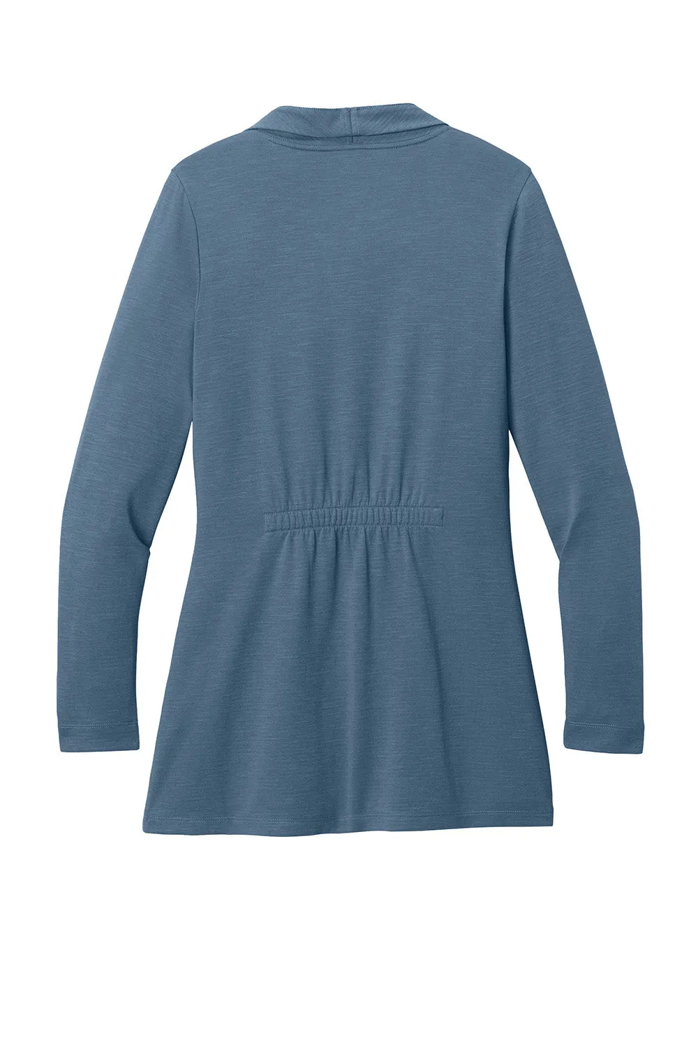 Port Authority Womens Breakwater Open Front Long Sleeve Cardigan Sweater w/ Pockets - Dusk Blue