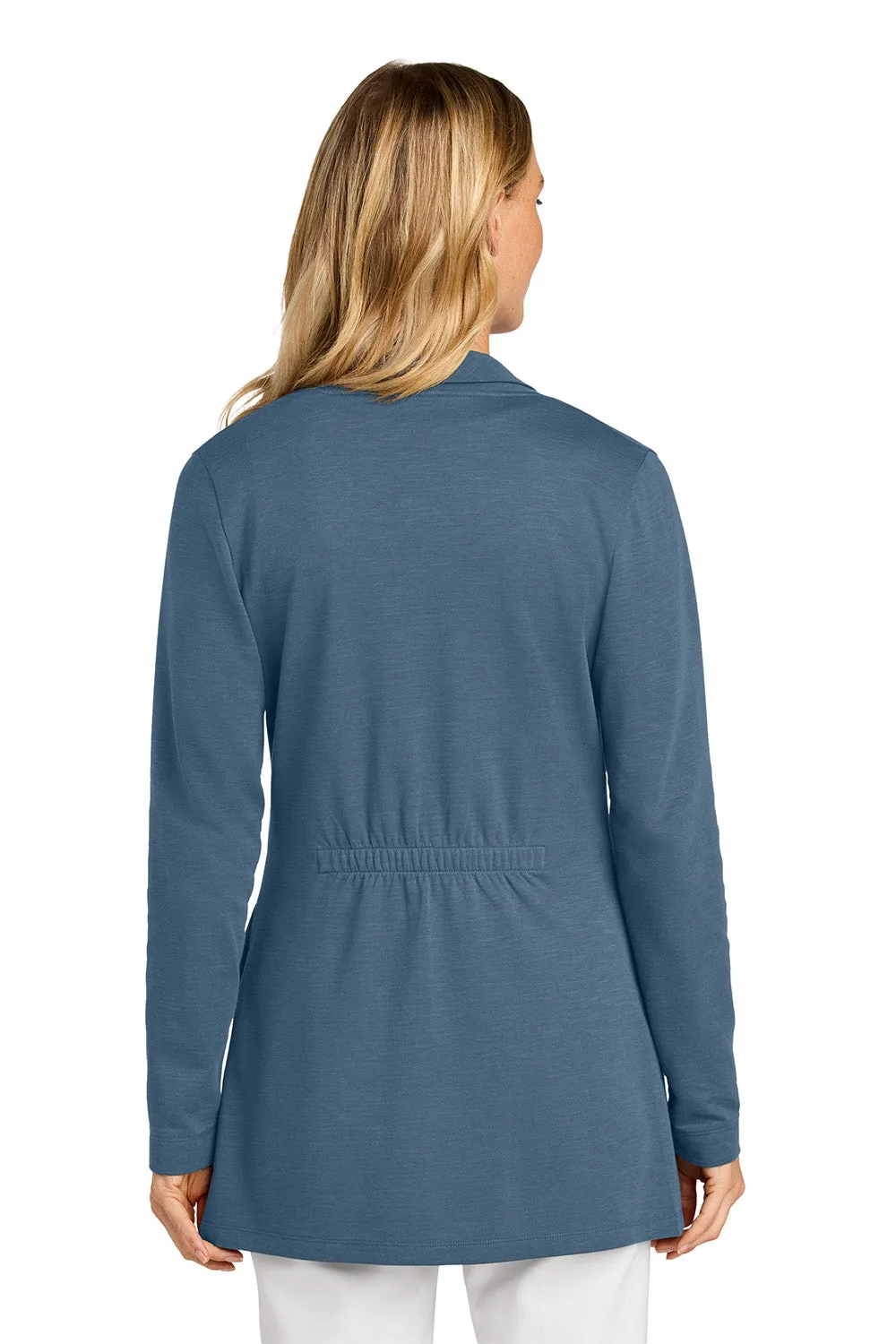 Port Authority Womens Breakwater Open Front Long Sleeve Cardigan Sweater w/ Pockets - Dusk Blue