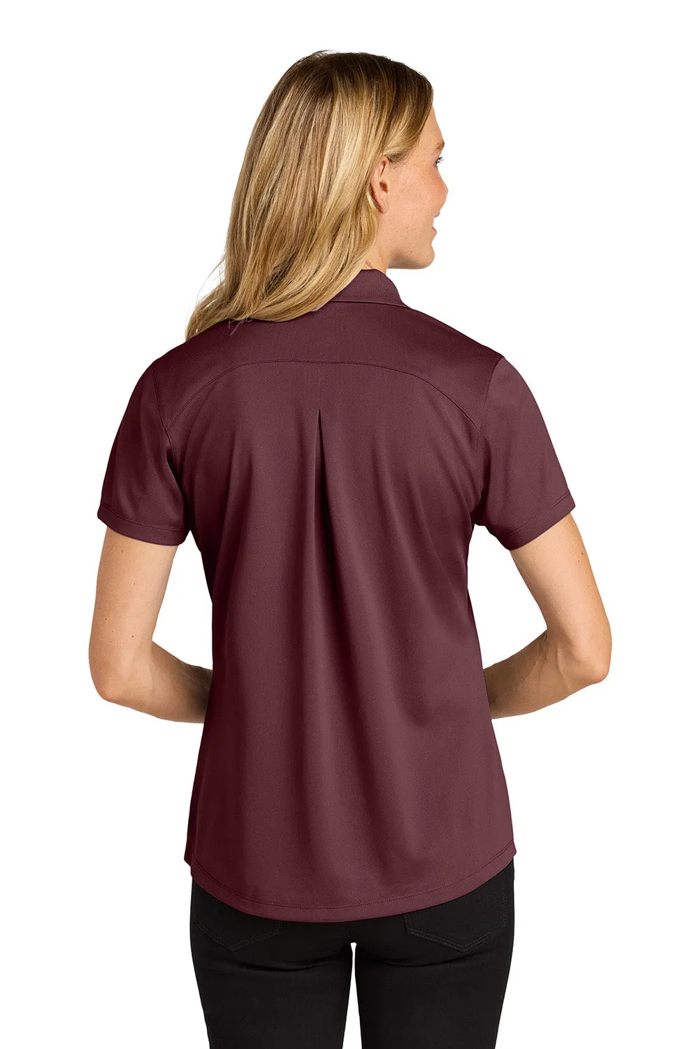 Port Authority Womens Wearever Moisture Wicking Pique Short Sleeve Polo Shirt - Burgundy