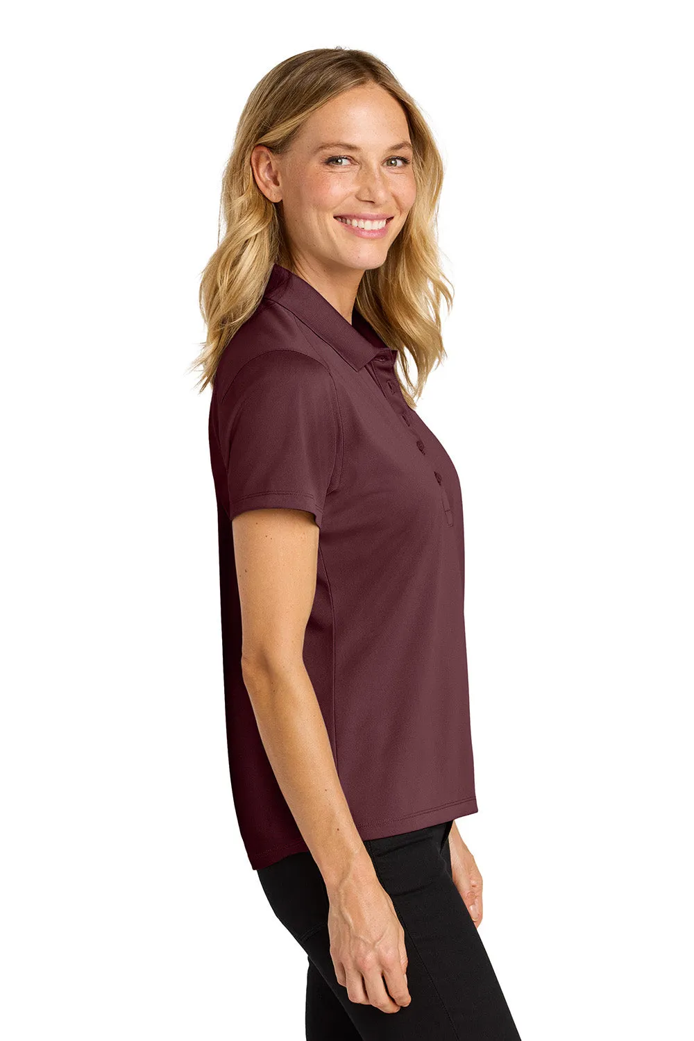 Port Authority Womens Wearever Moisture Wicking Pique Short Sleeve Polo Shirt - Burgundy