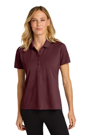 Port Authority Womens Wearever Moisture Wicking Pique Short Sleeve Polo Shirt - Burgundy