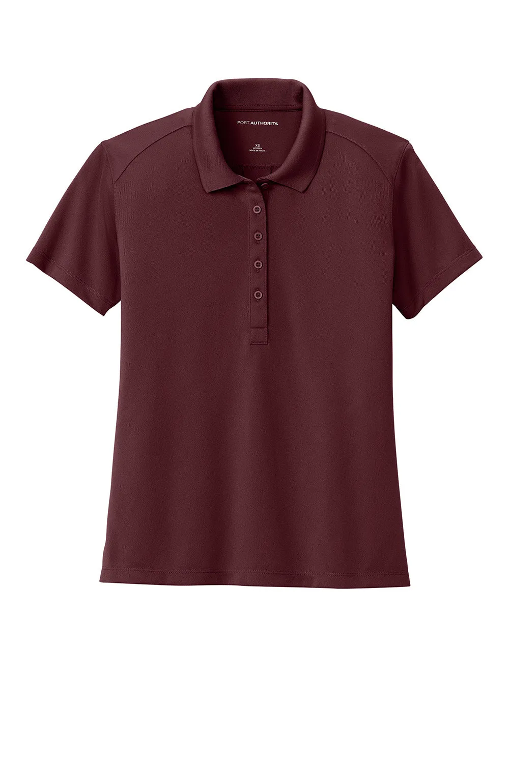Port Authority Womens Wearever Moisture Wicking Pique Short Sleeve Polo Shirt - Burgundy
