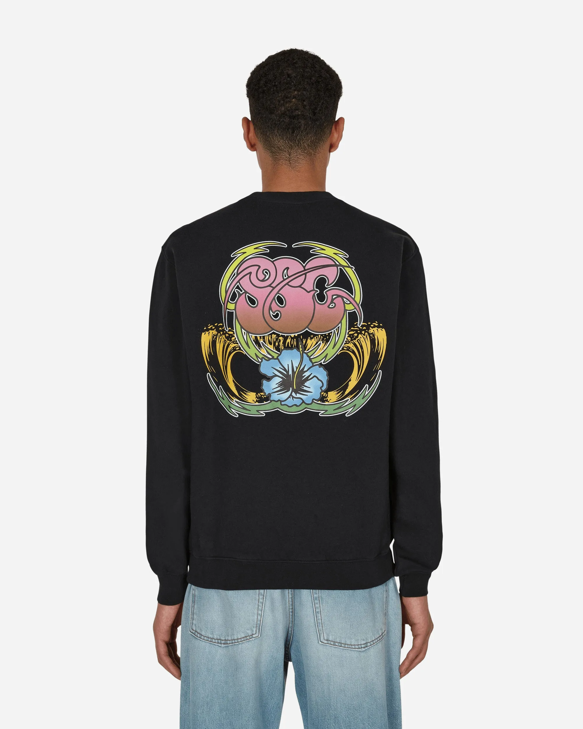 Printed Crewneck Sweatshirt Black