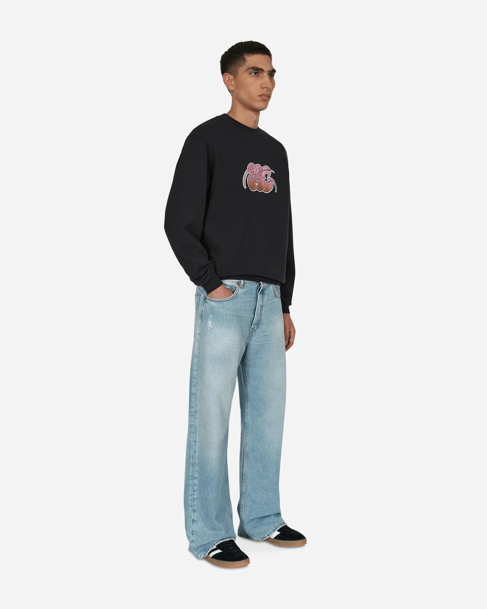 Printed Crewneck Sweatshirt Black