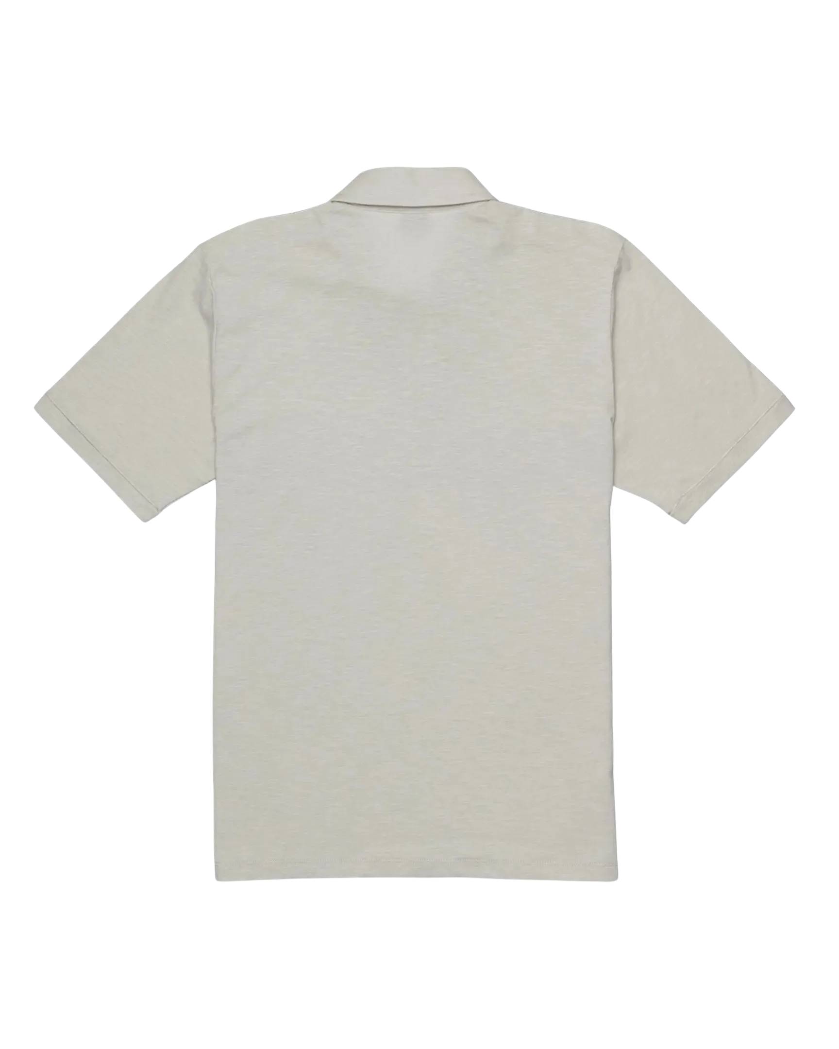 Printed Stripe Slub Polo Shirt in Bone
