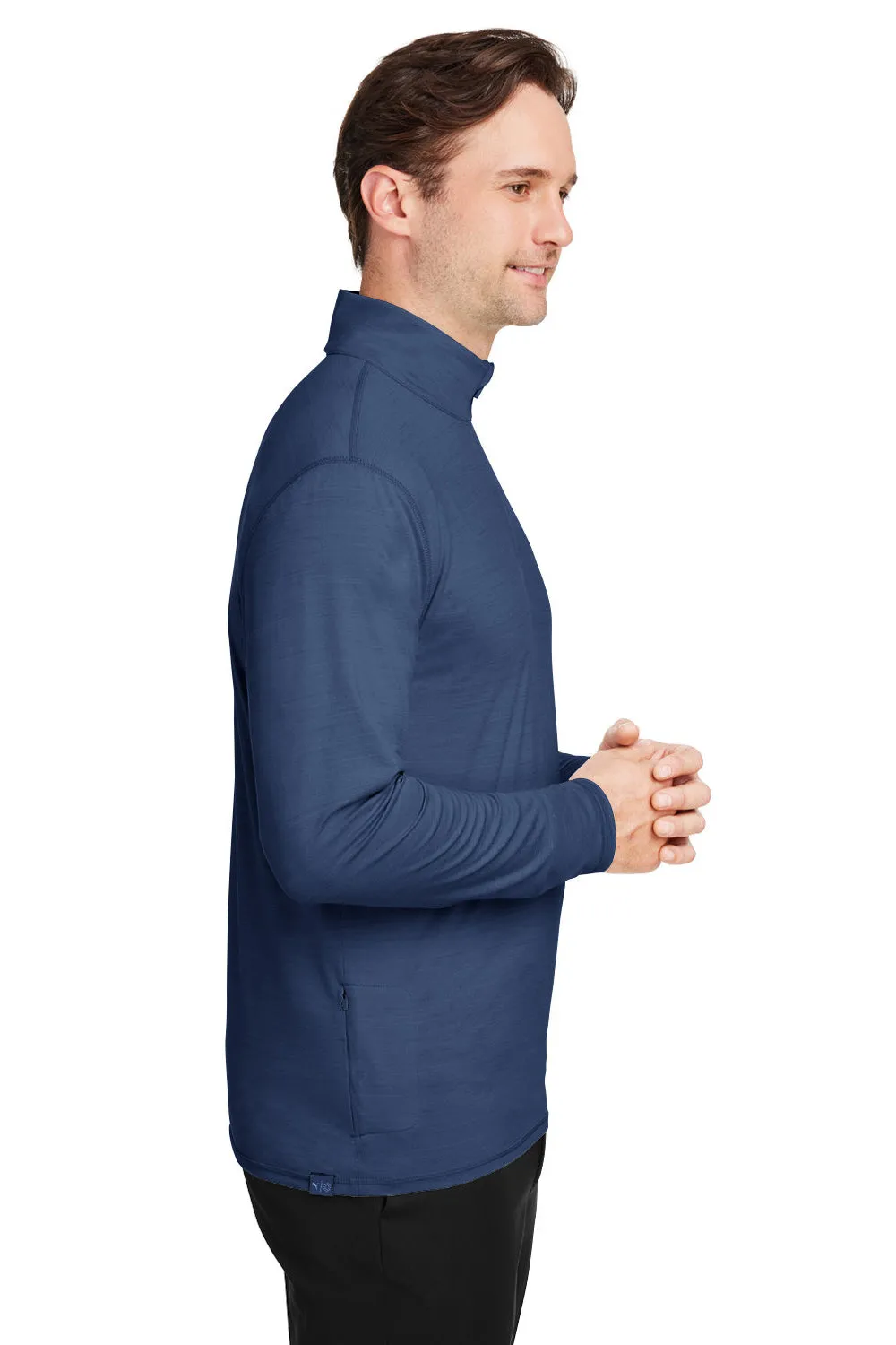 Puma Mens Cloudspun Moisture Wicking 1/4 Zip Sweatshirt - Heather Navy Blue