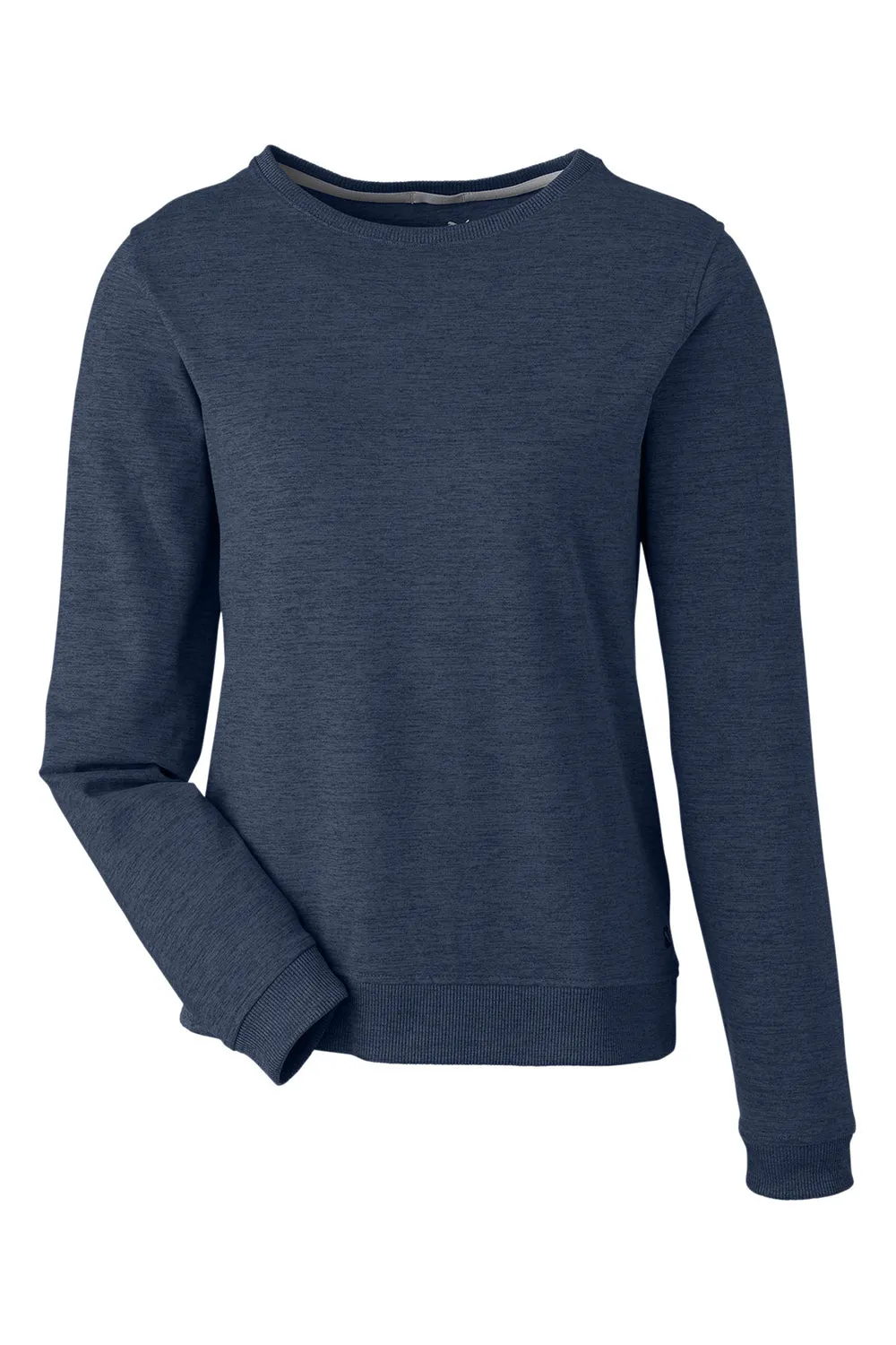 Puma Womens Cloudspun Moisture Wicking Crewneck Sweatshirt - Heather Navy Blue