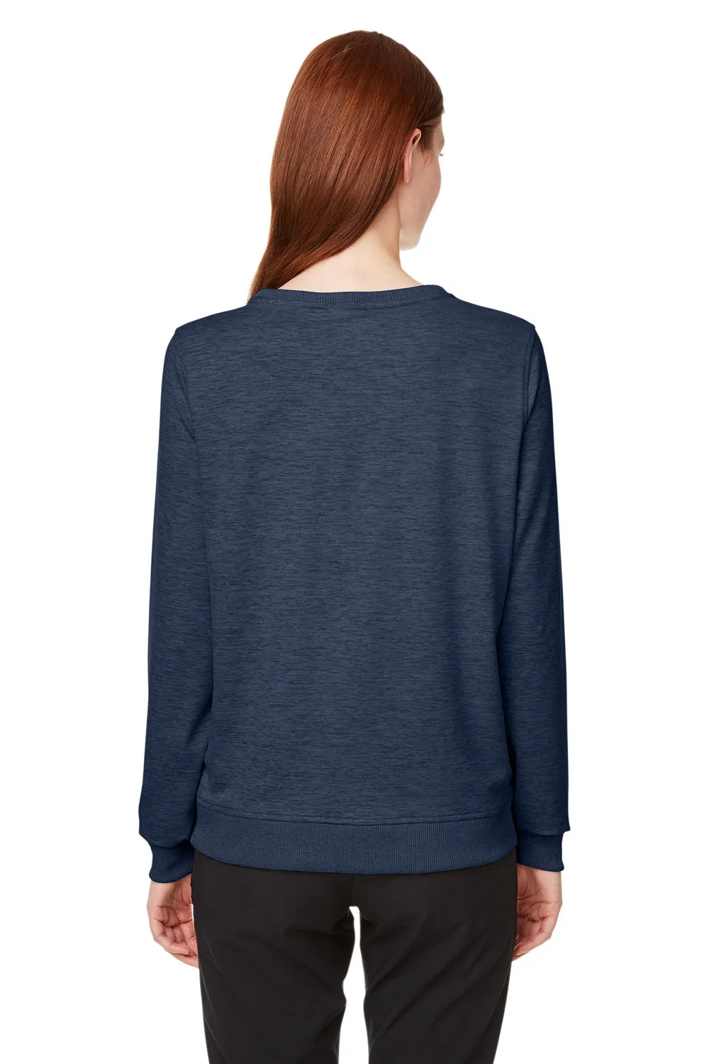 Puma Womens Cloudspun Moisture Wicking Crewneck Sweatshirt - Heather Navy Blue