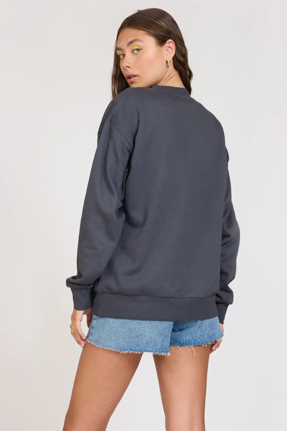 "Surf LA" Black Surf Wash Crewneck