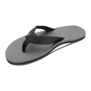 Rainbow Classic Rubber Single Layer Men's Sandals - Black Grey