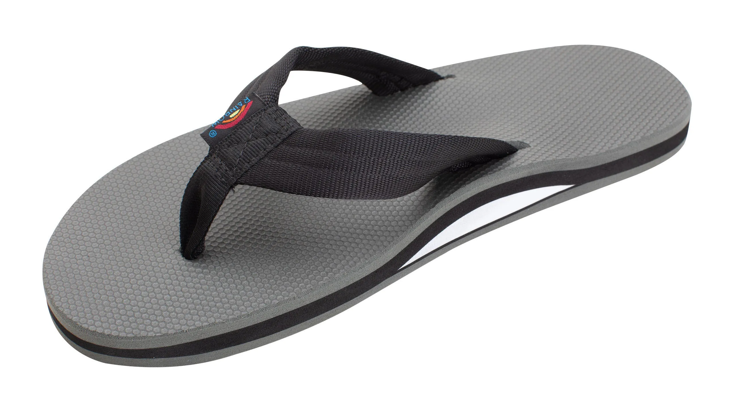 Rainbow Classic Rubber Single Layer Men's Sandals - Black Grey