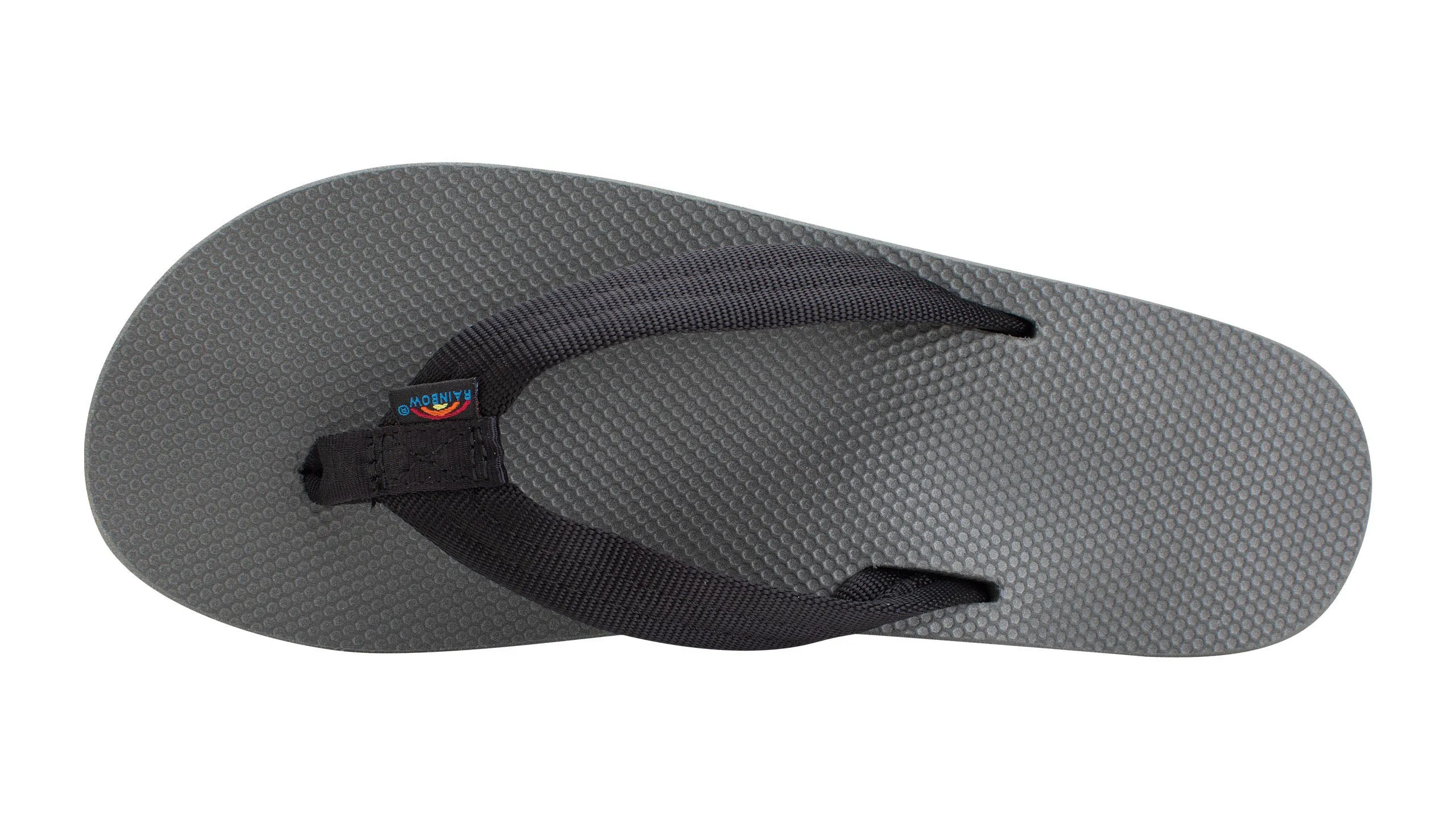 Rainbow Classic Rubber Single Layer Men's Sandals - Black Grey