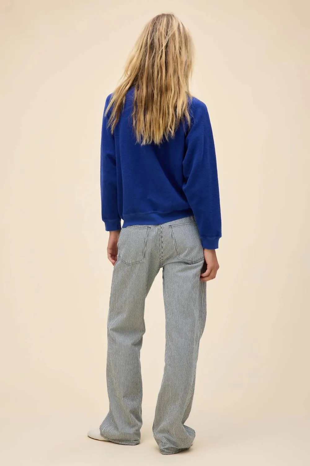 Ramones Gold Seal Reverse Raglan Sweatshirt In Blue Quartz
