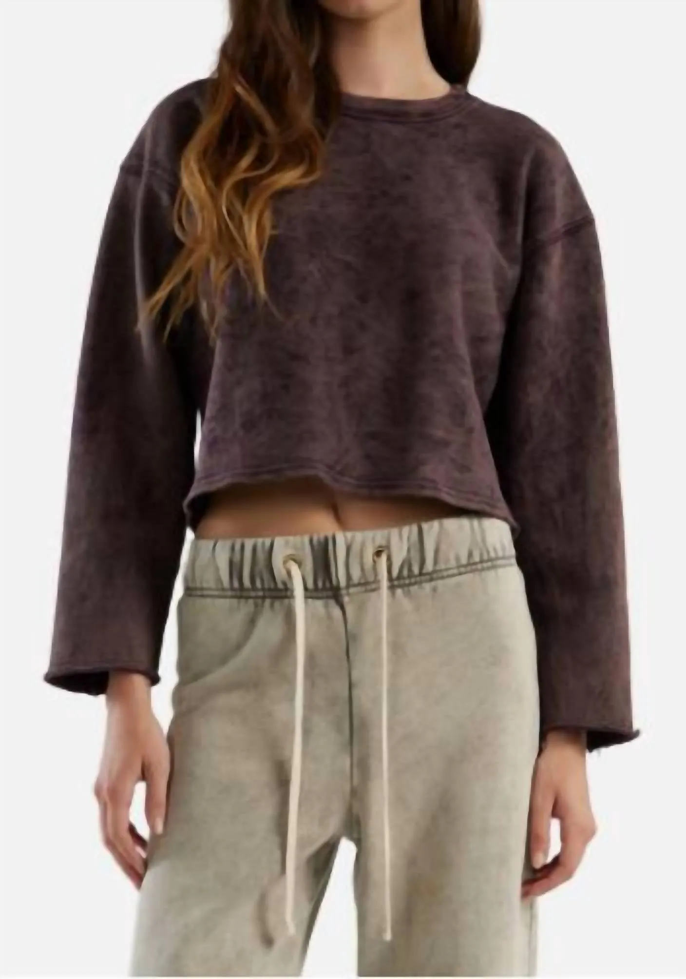 Raven Raw Top Crew In Fig Mineral