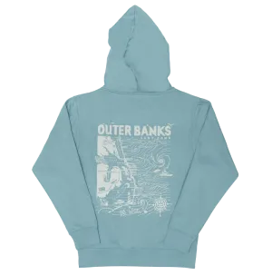 REAL Outer Banks Map Hooded Sweatshirt-Agave