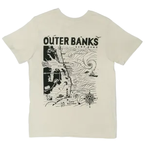 REAL Outer Banks Map Wmn's Boyfriend Tee-Bone