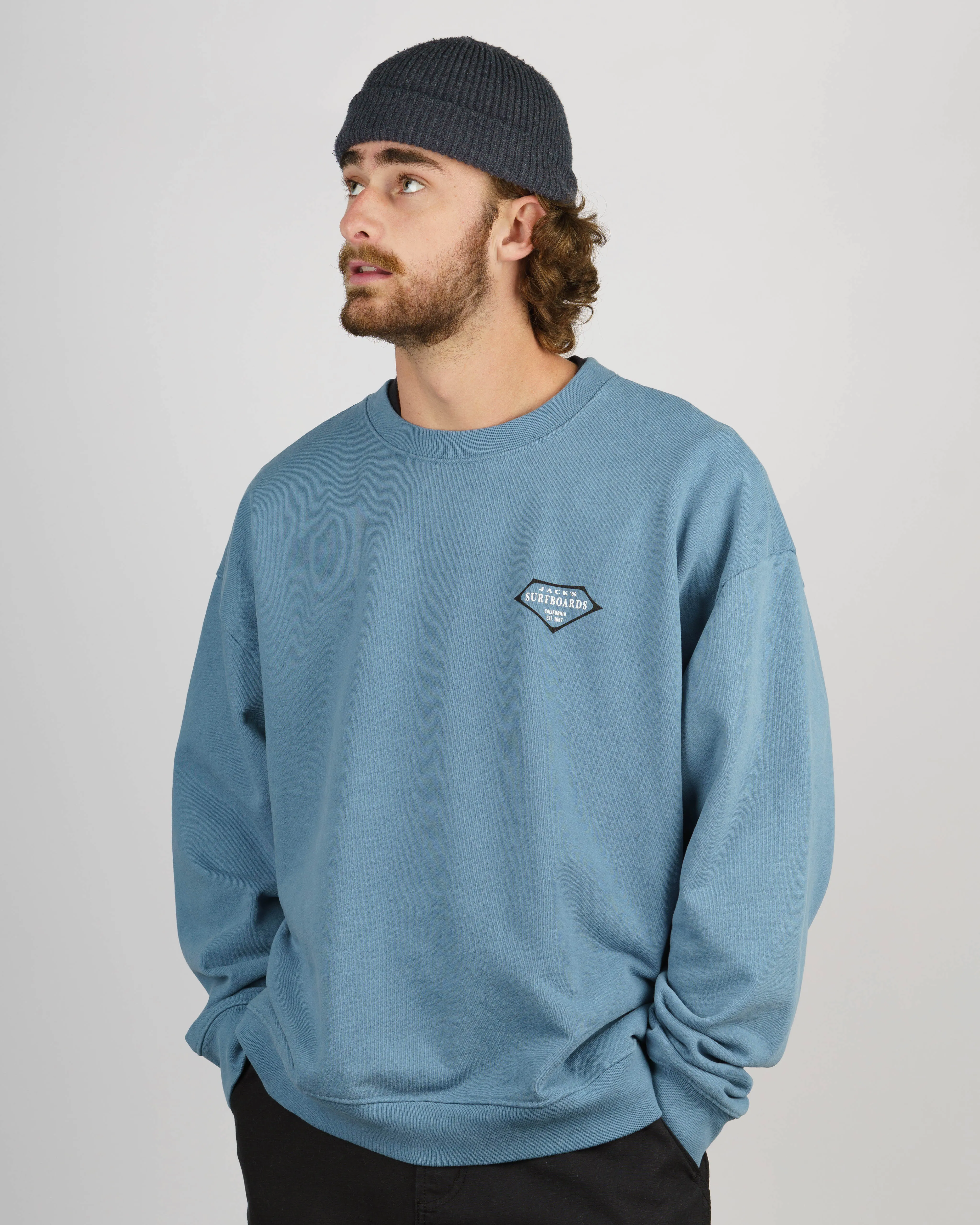 Retro Lam Heavyweight Crewneck - Blue