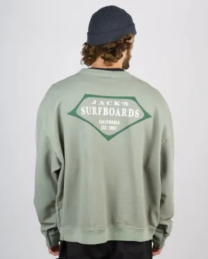 Retro Lam Heavyweight Crewneck - Sage