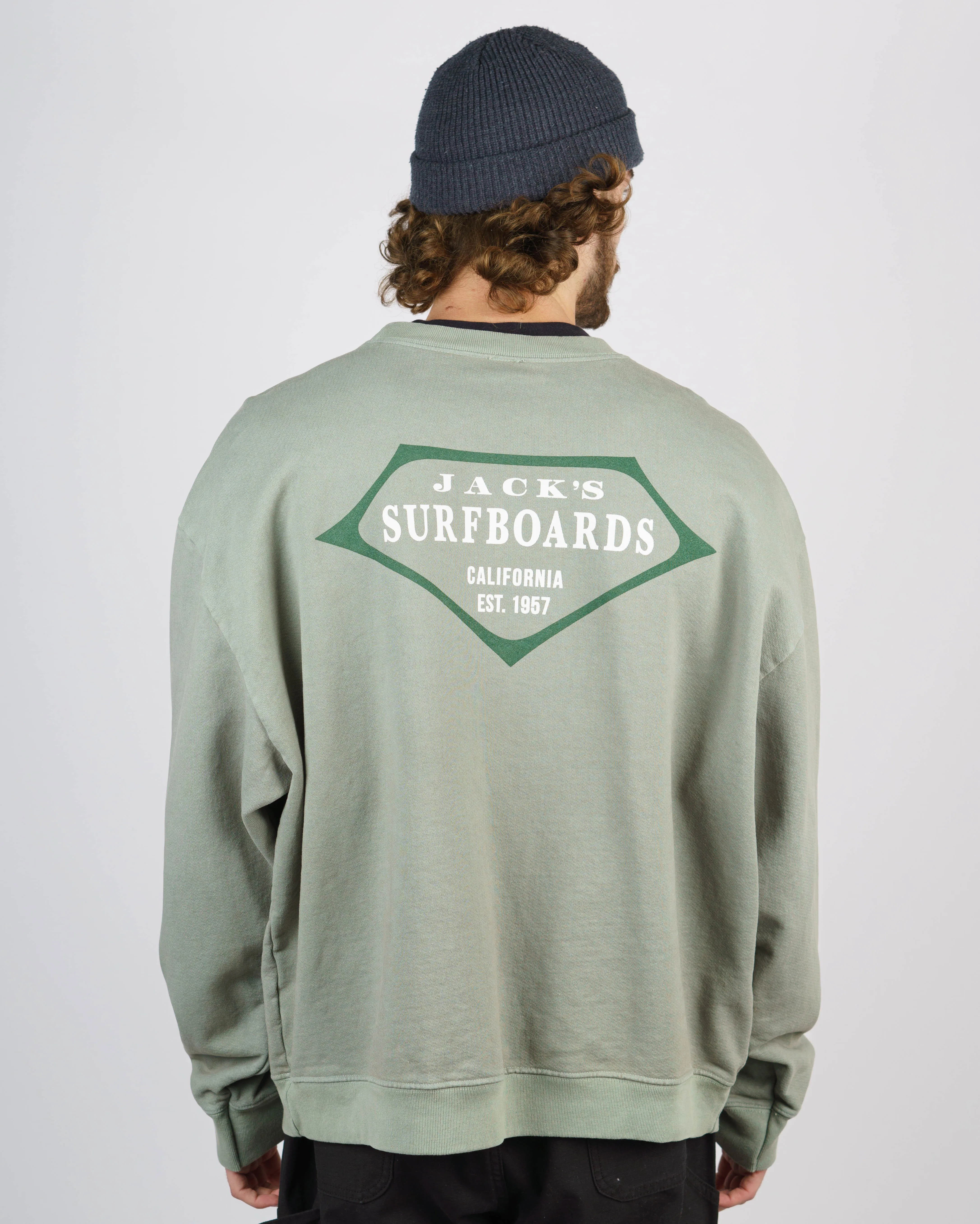 Retro Lam Heavyweight Crewneck - Sage
