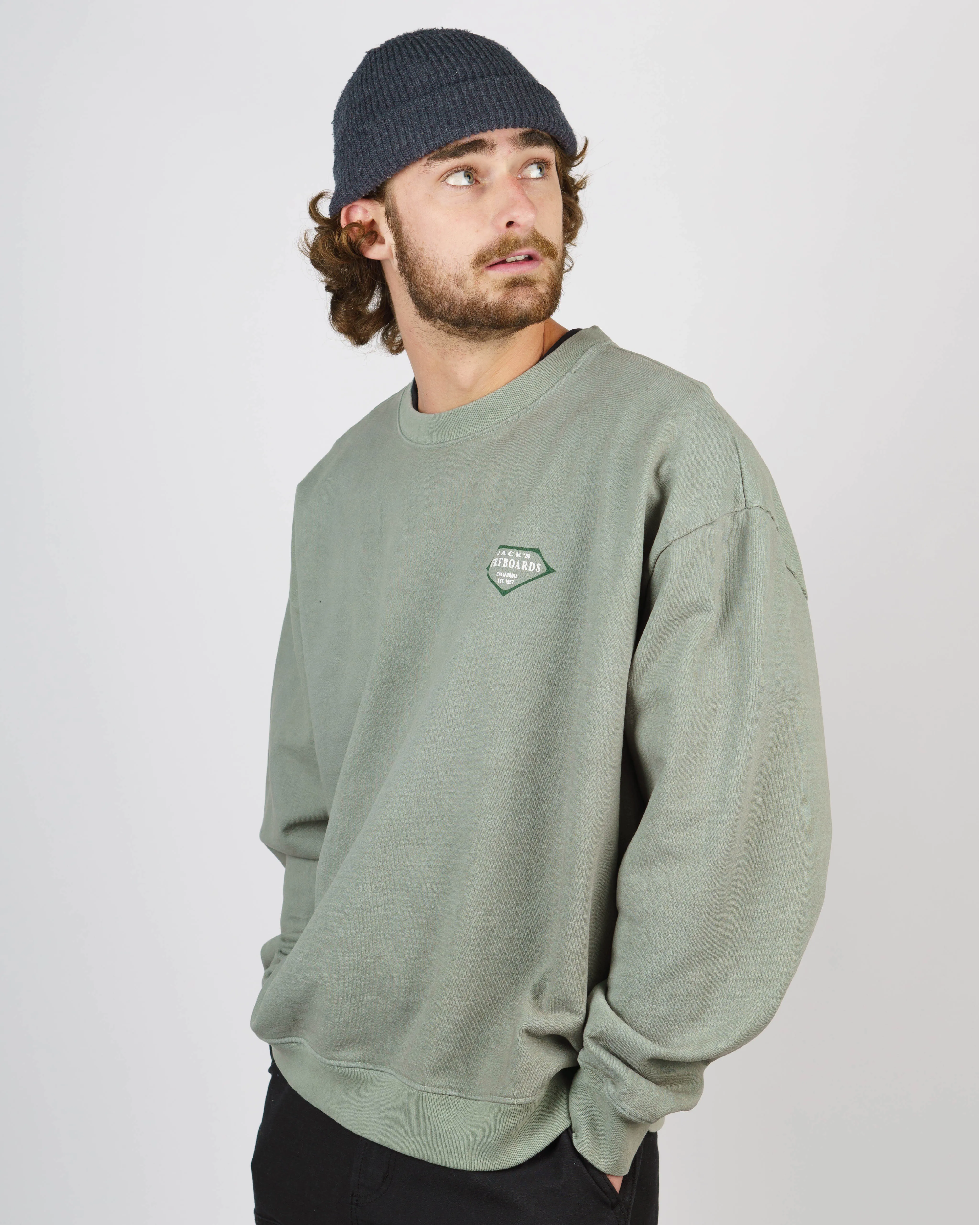 Retro Lam Heavyweight Crewneck - Sage