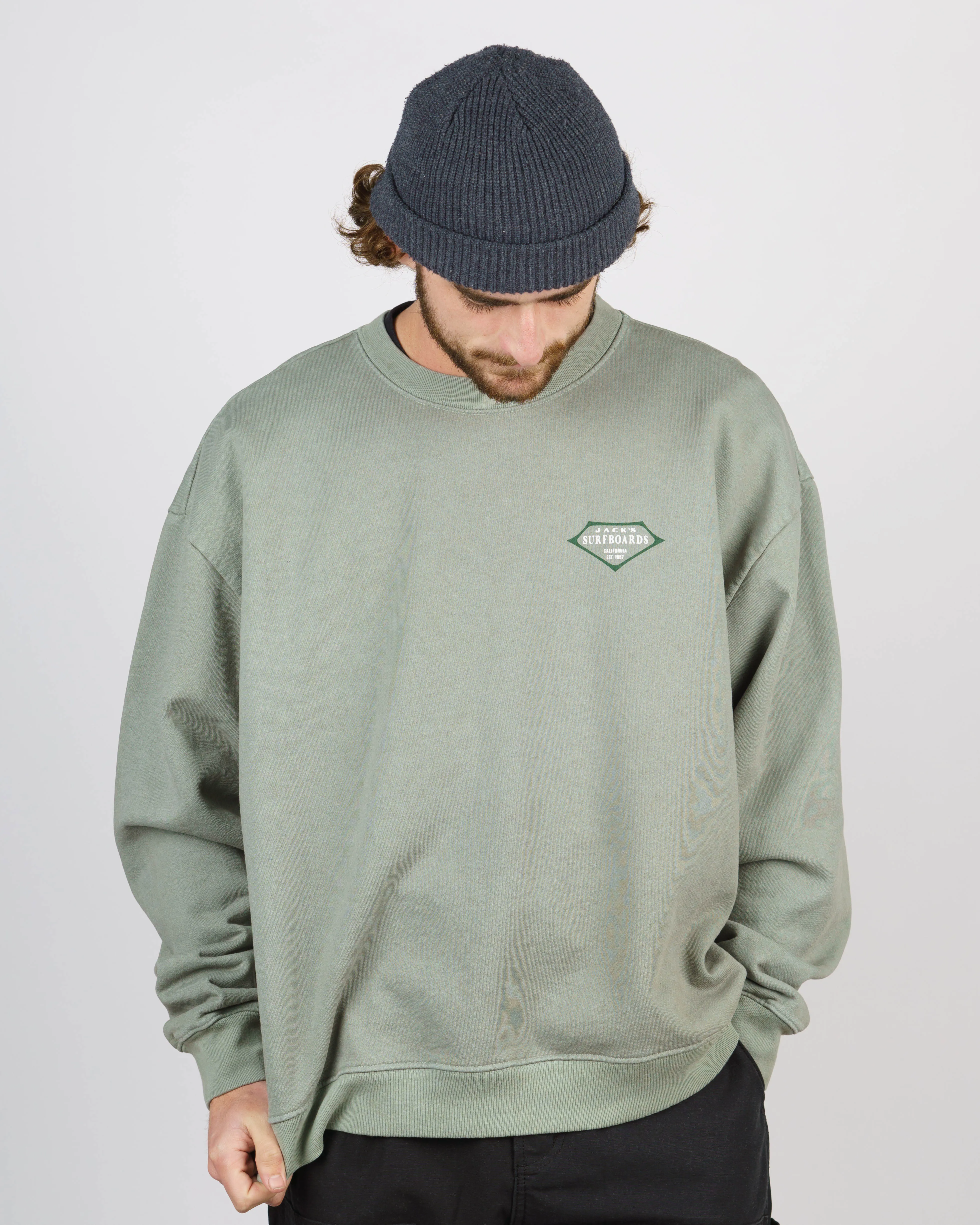 Retro Lam Heavyweight Crewneck - Sage