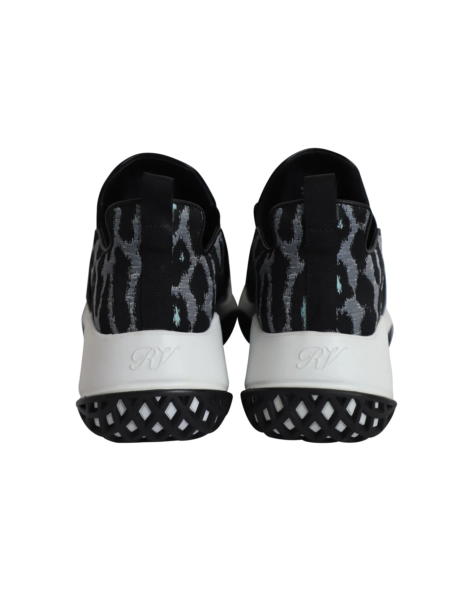 Roger Vivier Run Viv in Blue Leopard Print Polyester