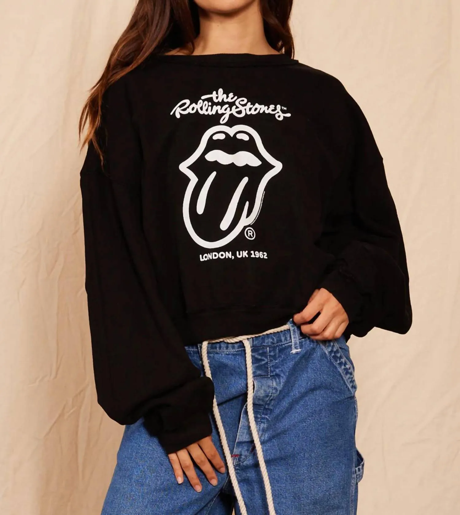 Rolling Stones London Raglan Sweatshirt In Black