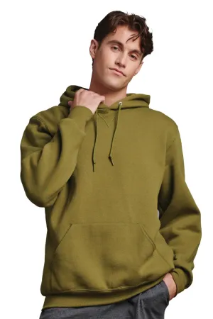 Russell Athletic Mens Dri-Power Moisture Wicking Hooded Sweatshirt Hoodie w/ Pouch Pocket - Moss Green