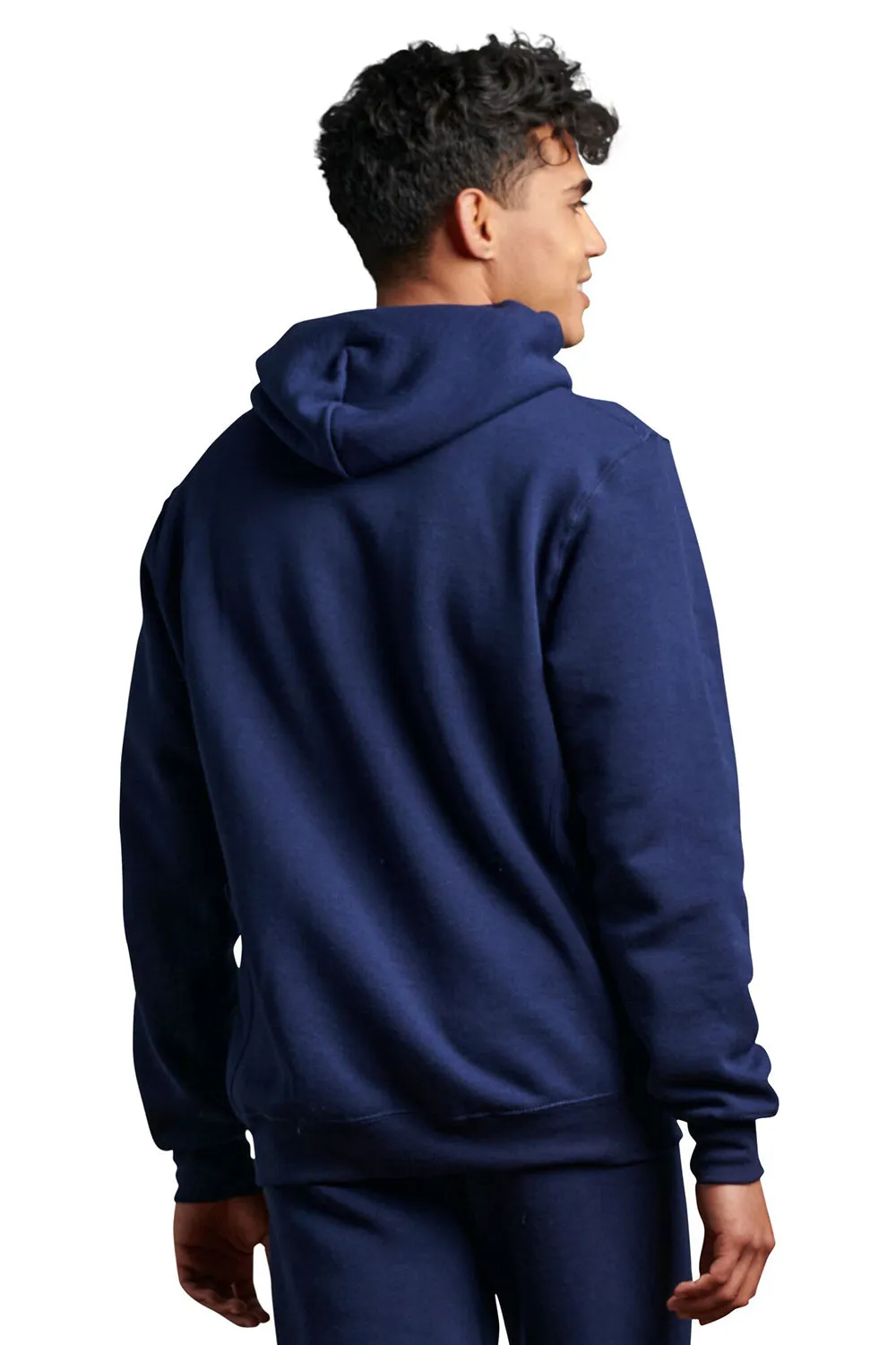 Russell Athletic Mens Dri-Power Moisture Wicking Hooded Sweatshirt Hoodie w/ Pouch Pocket - Navy Blue