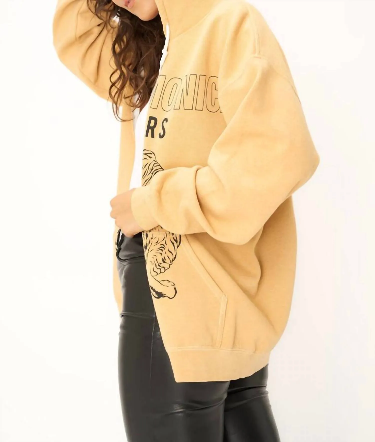 Santa Monica Tigers Zip Hoodie In Dw Honey Mustard