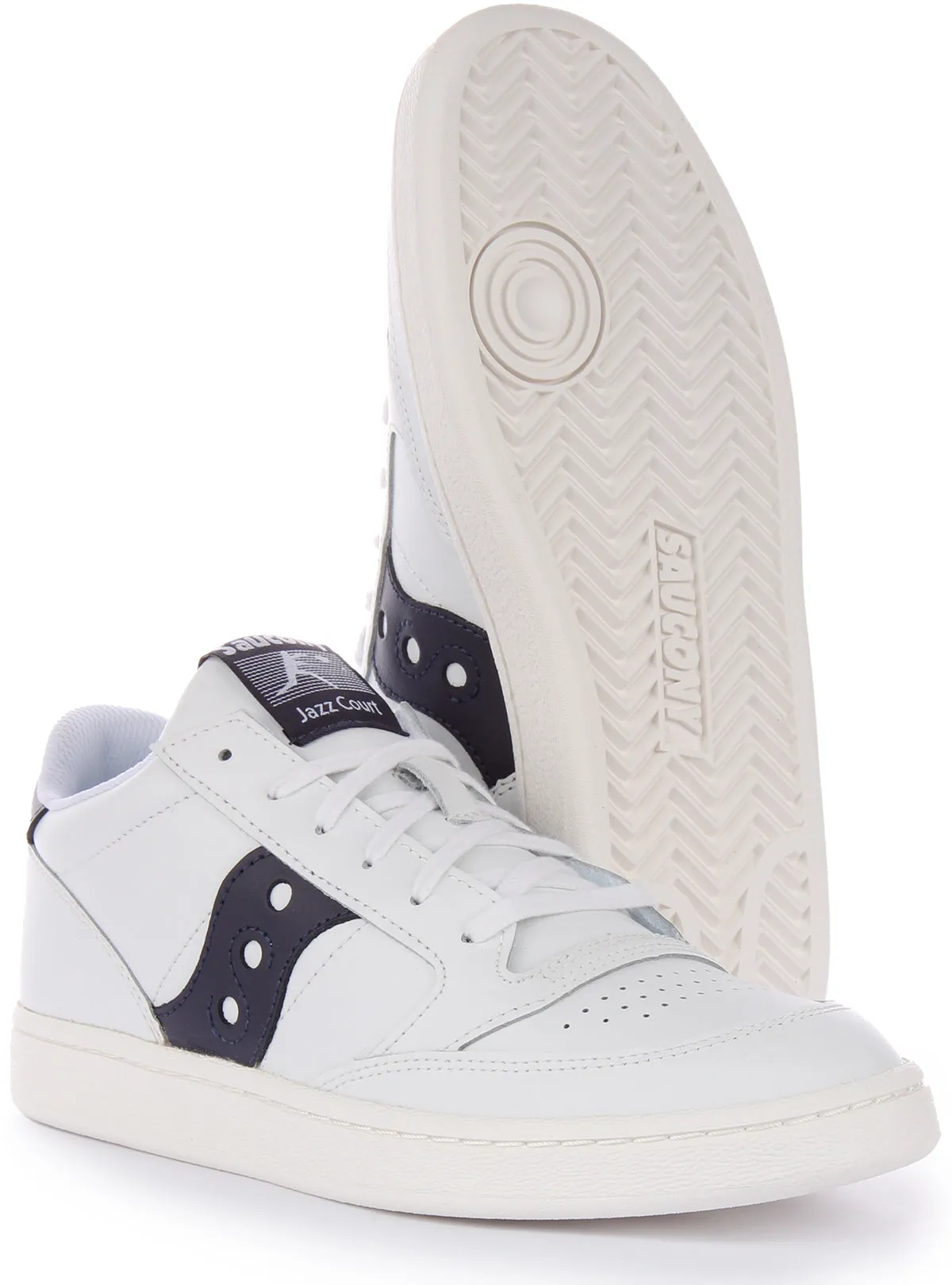 Saucony Jazz Court In White Navy Shoes Saucony