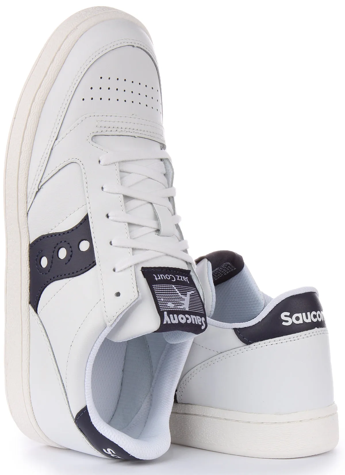 Saucony Jazz Court In White Navy Shoes Saucony