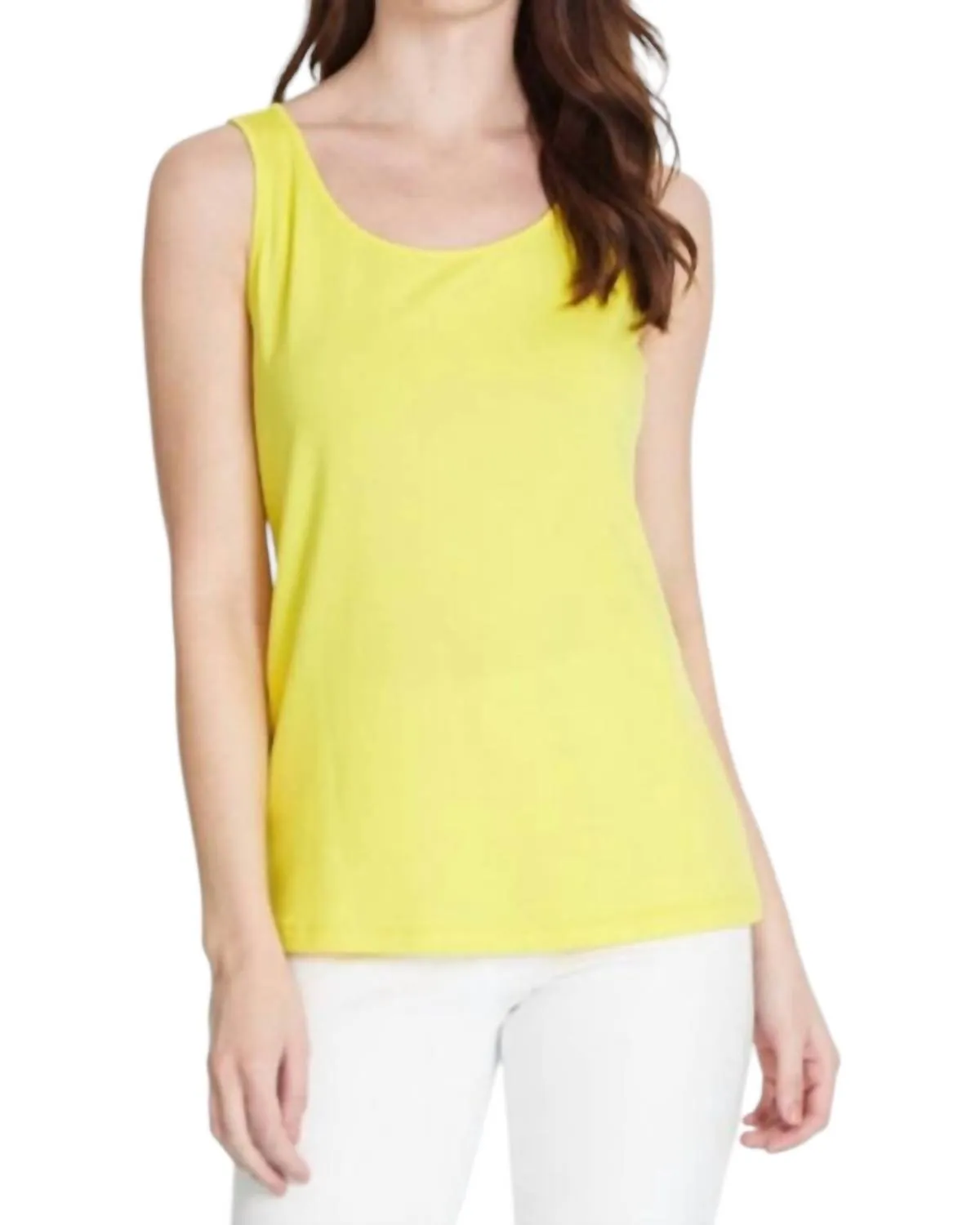 Scoop Neck Tank Top In Citron
