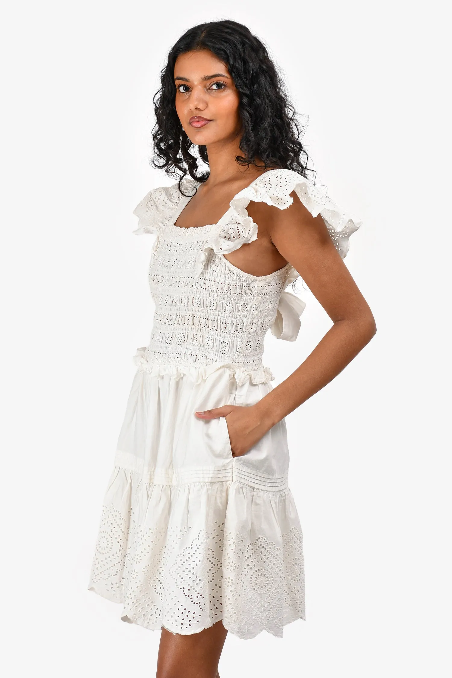 Sea New York White Off Shoulder Mini Dress Size M