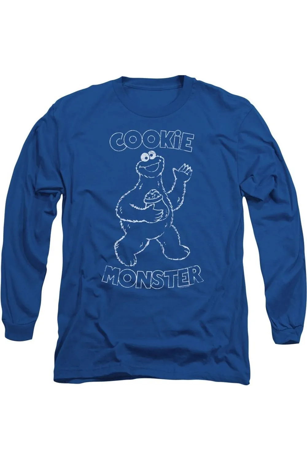 Sesame Street Simple Cookie Long Sleeve Adult Tee / T-Shirt