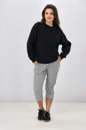 Shine On Essentials Monogrammed Crew Black