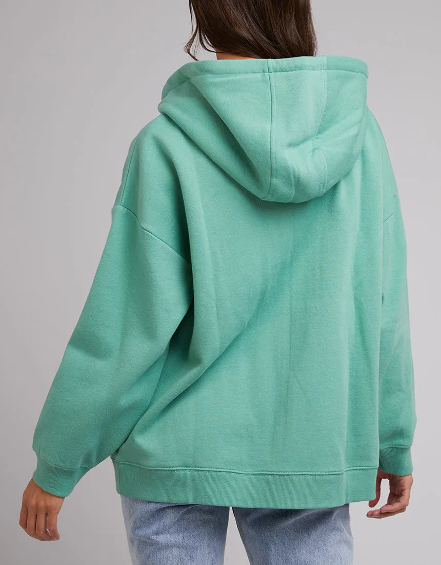 Silent Theory Oversized Zip Through Hoody Sage