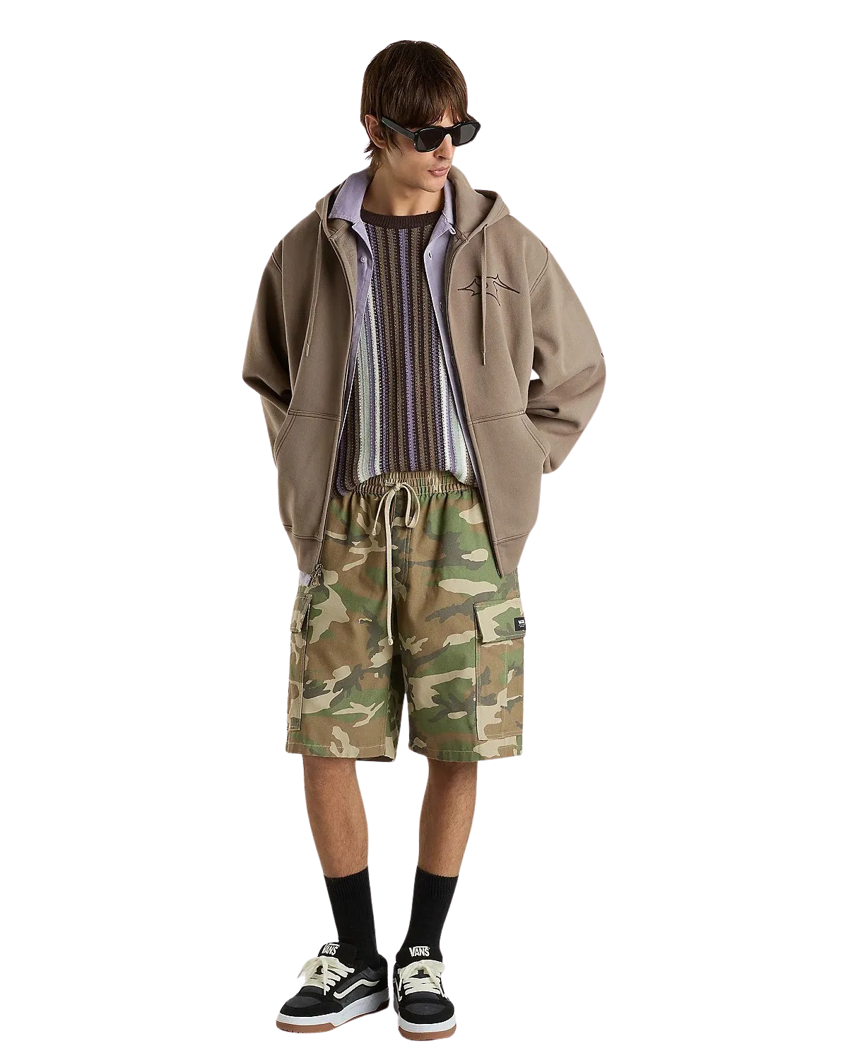 Skate V Thorn Zip Hoodie in Walnut